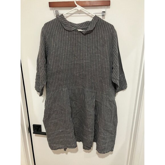 South Street Linen (SOST) Women's Linen Oversized Dress, Gray, Size 00 - Picture 1 of 4
